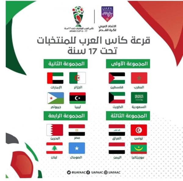 المنتخب اليمني  الناشئين ضمن المجموعة الثالثة في قرعة كأس العرب