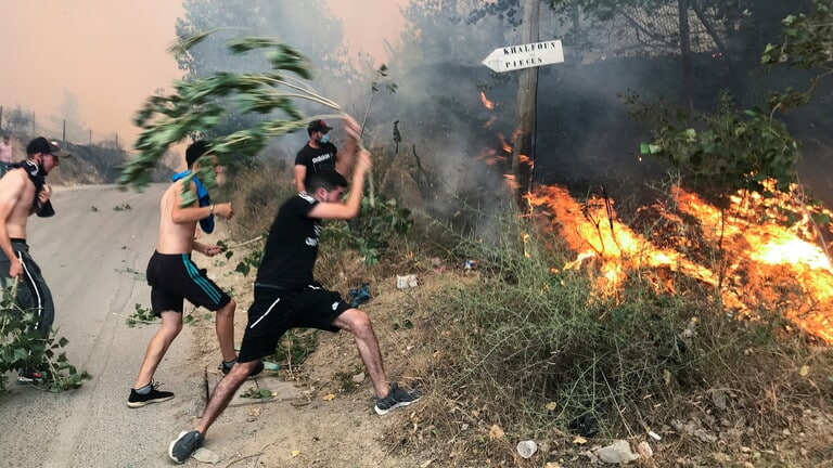 جزائريون يخمدن الحرائق
