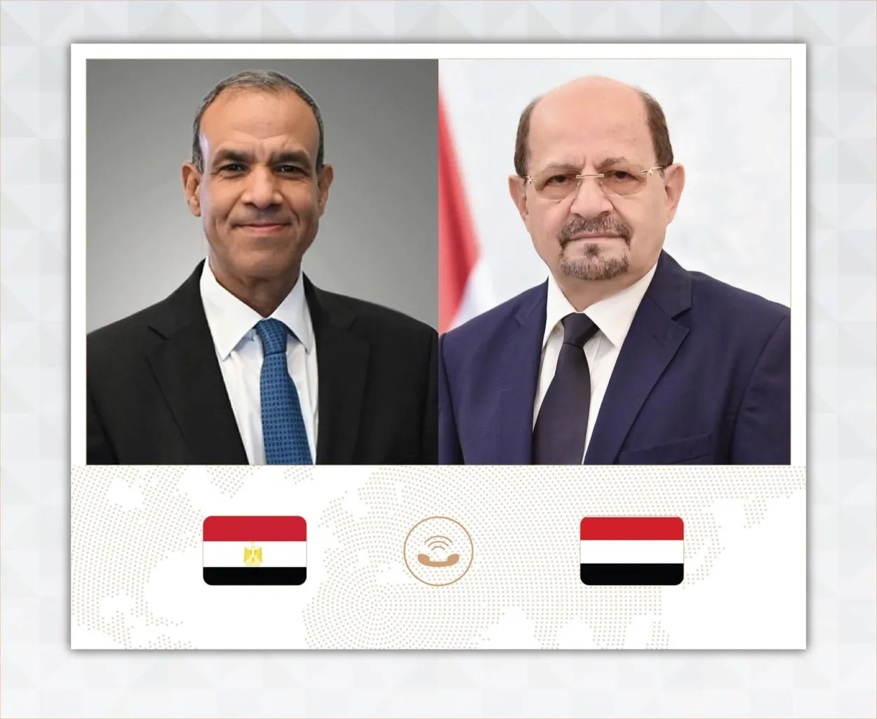 اتصال هاتفي يناقش تعزيز التعاون اليمني المصري وتطورات المنطقة