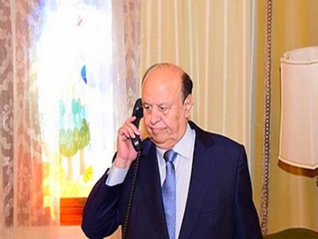 الرئيس هادي يهاتف العرادة بشأن الأوضاع في مأرب