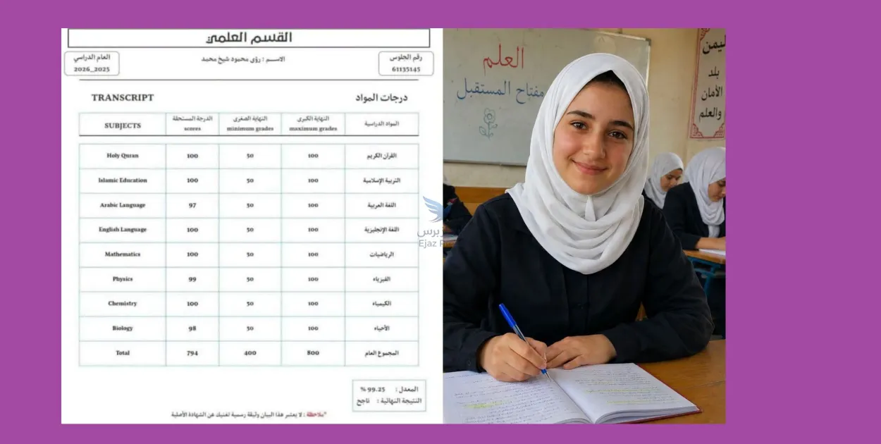 طالبة سورية تُستبعد من قائمة أوائل الثانوية في المهرة رغم تصدّرها بـ99.25%